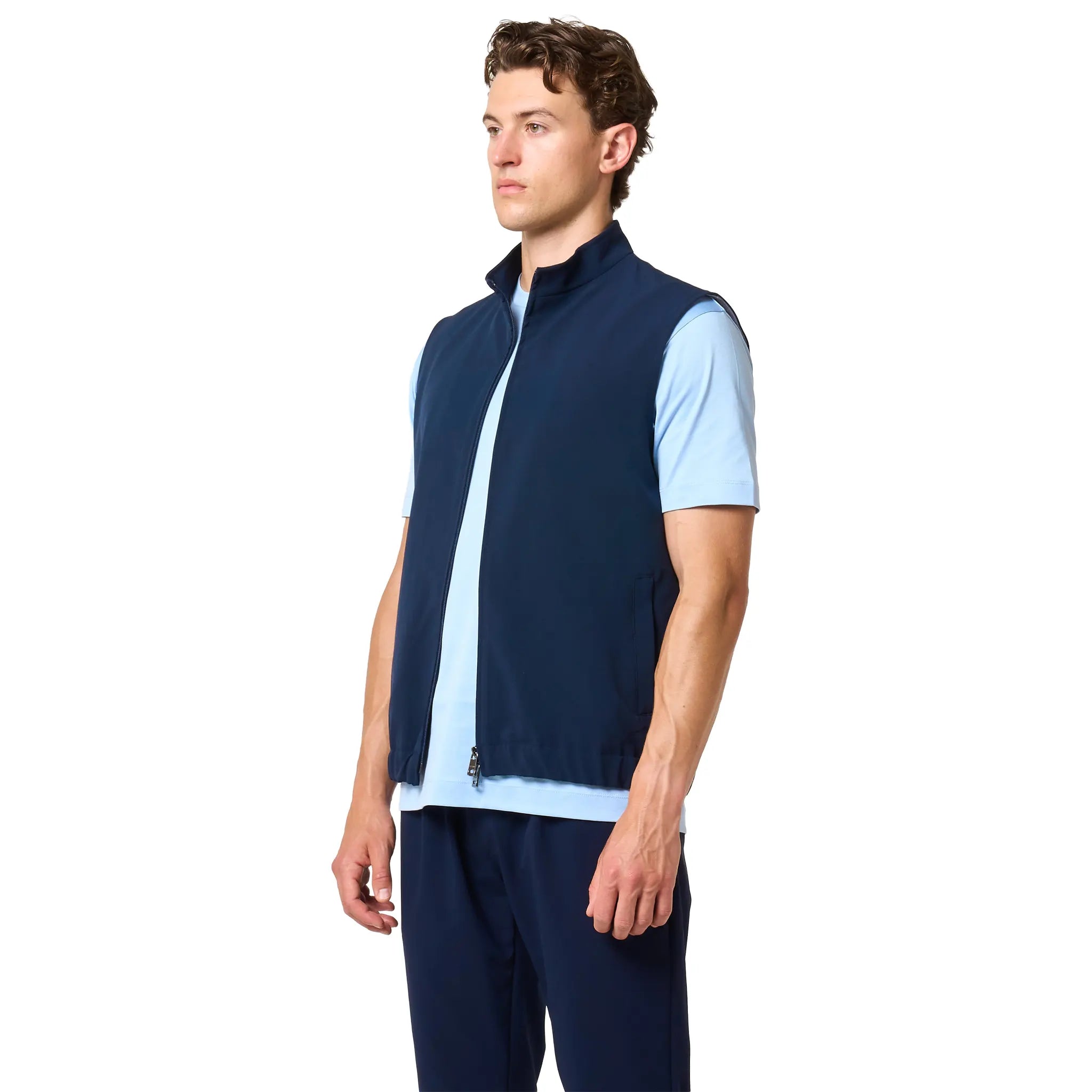 Side View of Loiano Tech Navy Gilet